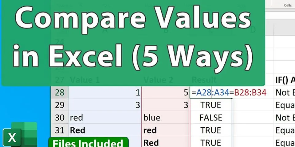 How do you compare two cells in Excel?