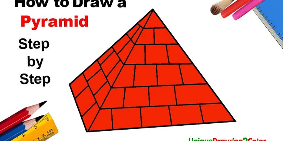 How do you draw a pyramid step by step?