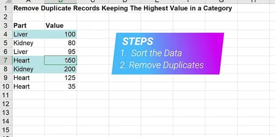 How to remove value in Excel