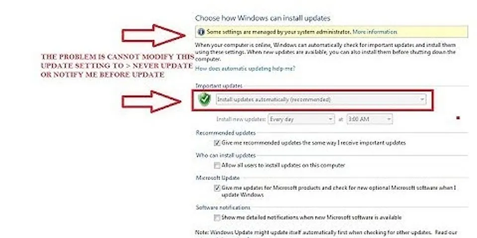 Some settings are managed by your system administrator Windows Update Windows 7