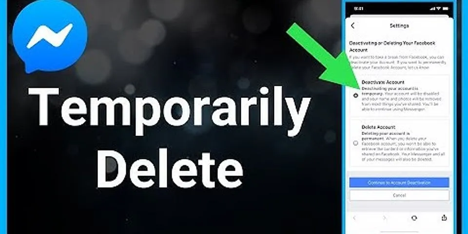 Why cant I temporarily deactivate Messenger?